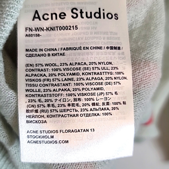 Acne Studios Kaeli Transparent Wool Blend Sweater in Pastel Green - Picture 9 of 9